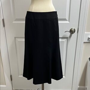 Talbots Classic wool Black A-Line long skirt Italy made 6 mint condition